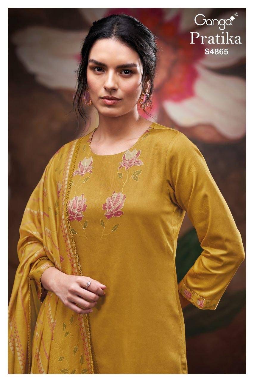 PRATIKA 4865 By GANGA Fashion 4865 A TO 4865 D Beautiful Festive Suits Stylish Colorful Fancy Casual Wear & Ethnic Wear PREMIUM COTTON Dresses At Wholesale Price